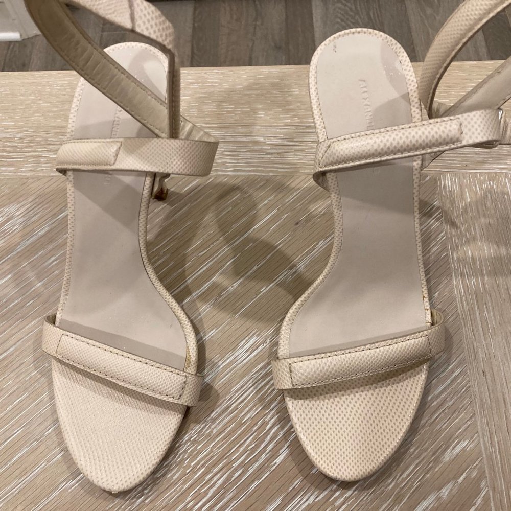 Alexander Wang Ivory Embossed Strappy Heels Size 37 (6.5 US)